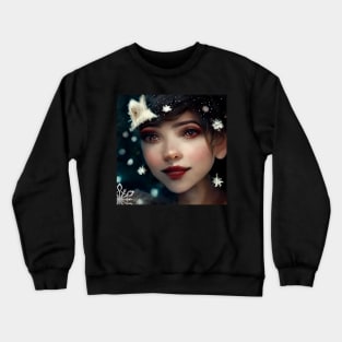 Charming Christmas Angel Face Crewneck Sweatshirt